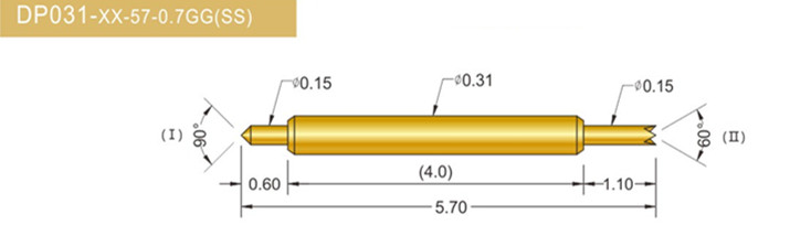 031雙頭探針、BGA雙頭測(cè)試針、雙向彈簧探針、帶彈簧雙頭針、雙頭針圖片