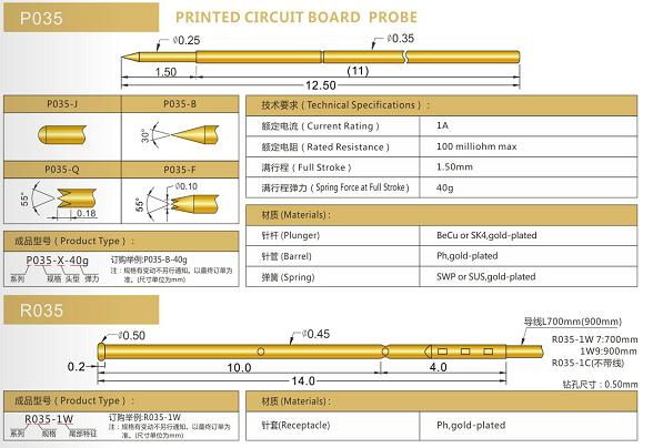 035測試探針規(guī)格、測試探針生產(chǎn)廠家