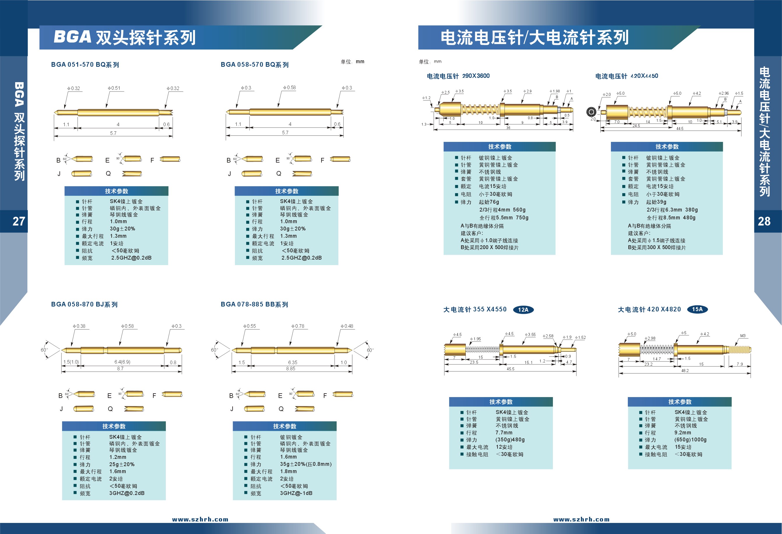 華榮華測(cè)試探針選型手冊(cè)，深圳華榮華測(cè)試探針廠(chǎng)家