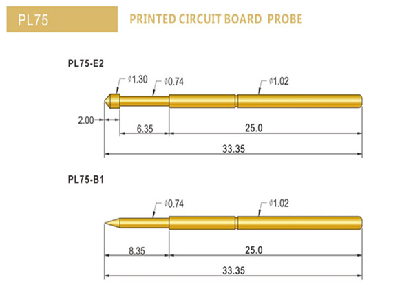 PL75測試探針規(guī)格型號、PL75探針選型