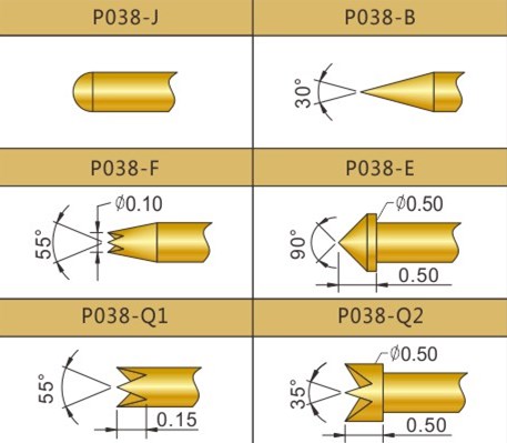 PA038測試探針頭型，華榮華探針廠家